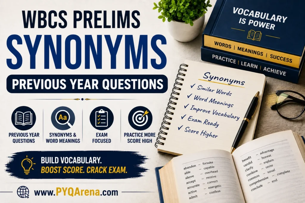 WBCS Prelims Synonyms Previous Year Questions