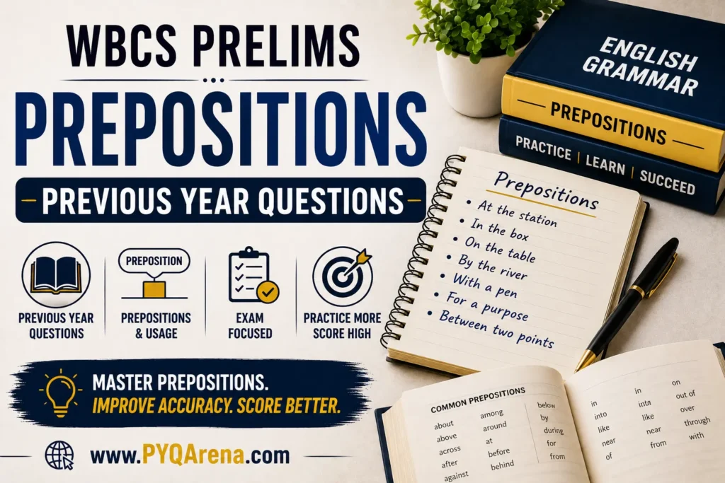 WBCS Prelims Prepositions Previous Year Questions