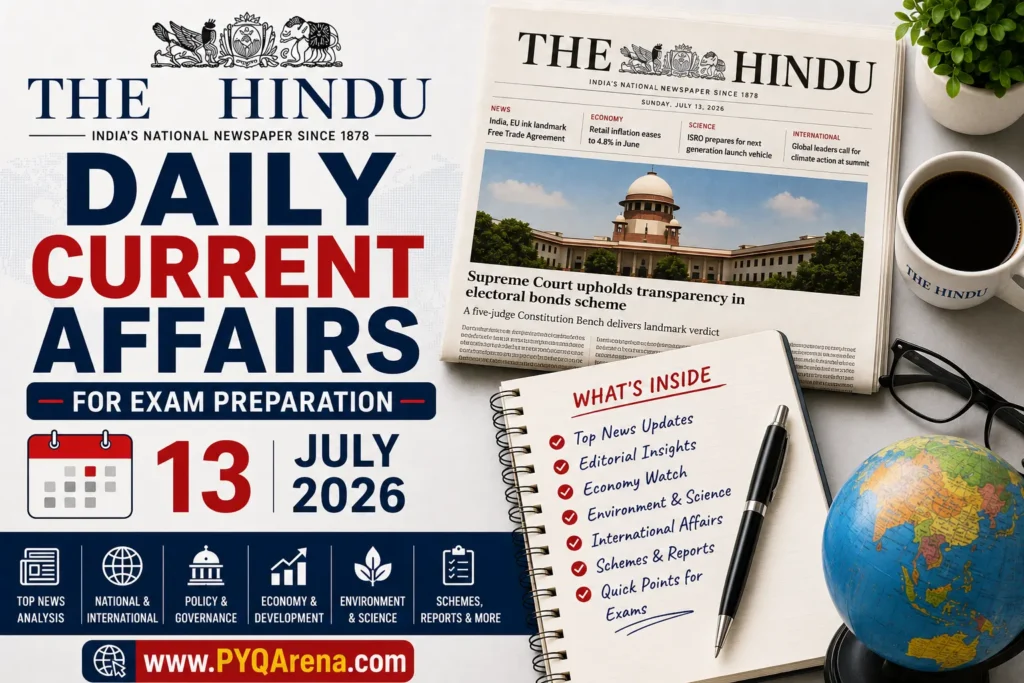 Daily Current Affairs from The Hindu for 13 July