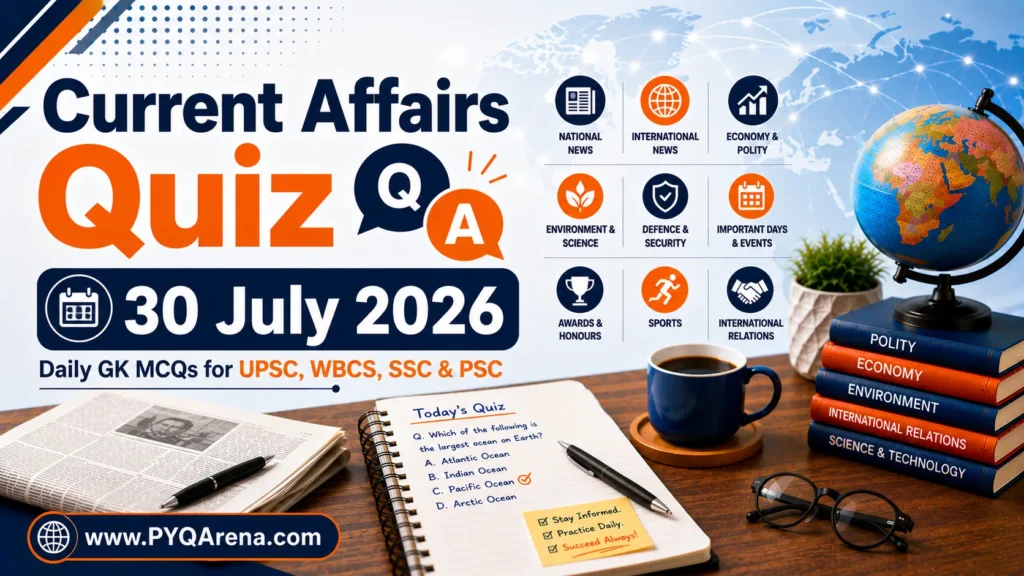 Current Affairs Quiz 30 July 2026