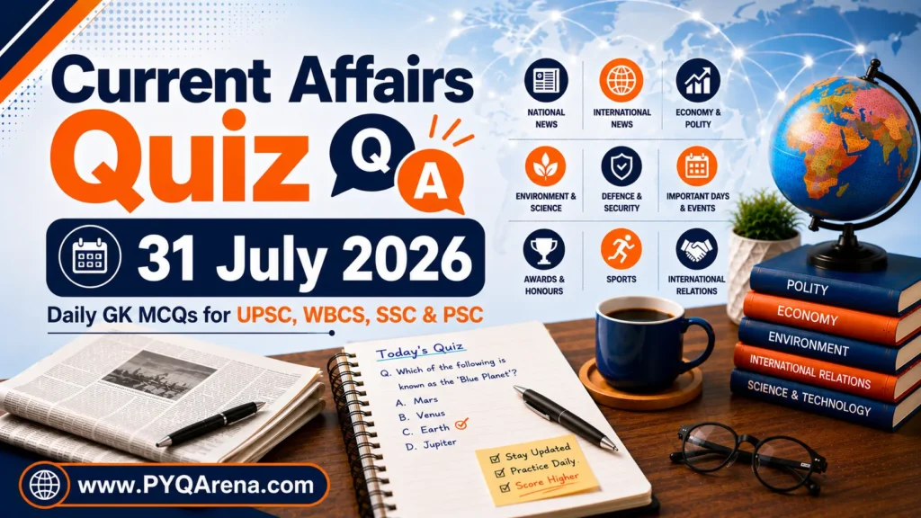 Current Affairs Quiz 31 July 2026