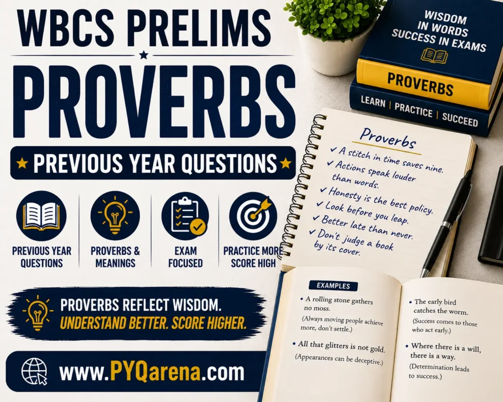 WBCS Prelims Proverbs Previous Year Questions