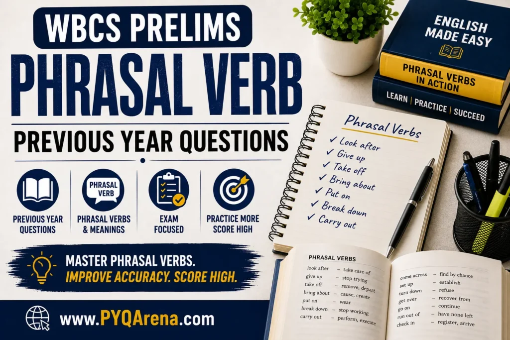 WBCS Prelims Phrasal Verb Previous Year Questions