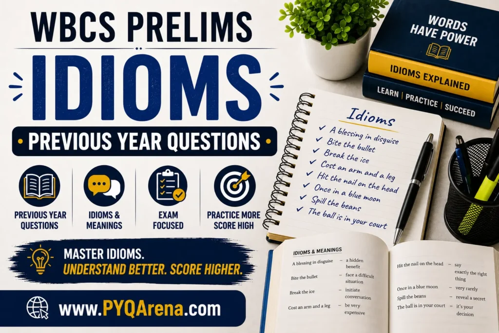 WBCS Prelims Idioms Previous Year Questions