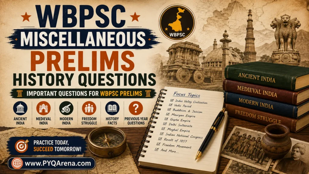 WBPSC Miscellaneous Prelims History Questions
