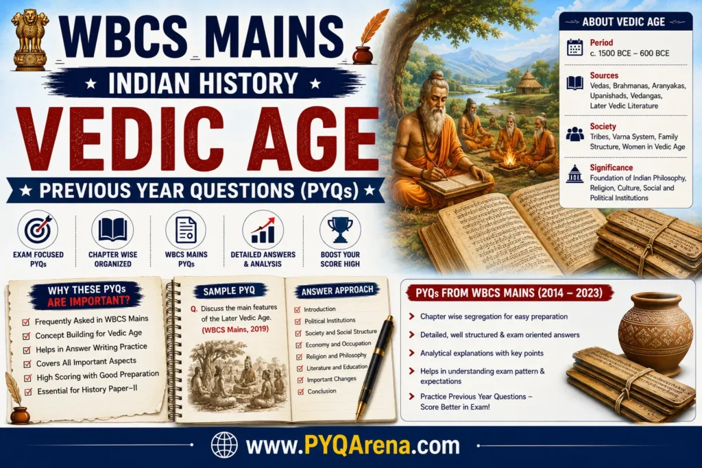 WBCS Mains Indian History Vedic Age PYQs