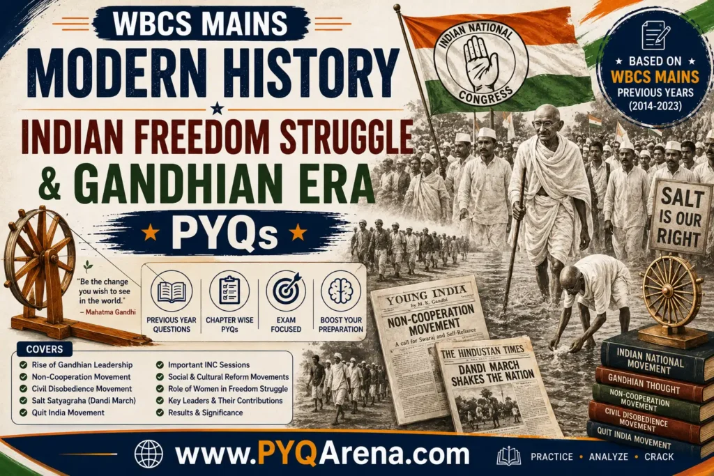 WBCS Mains Modern History Indian Freedom Struggle