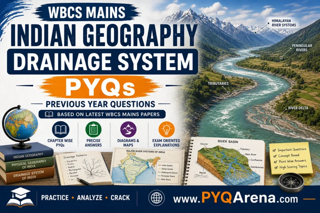WBCS Mains Indian Geography Drainage System PYQs