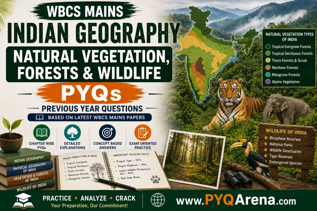 WBCS Mains Indian Geography Natural Vegetation, Forests & Wildlife