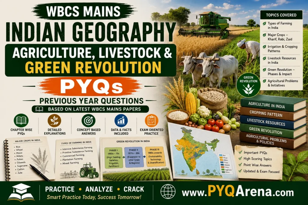 WBCS Mains Indian Geography Agriculture