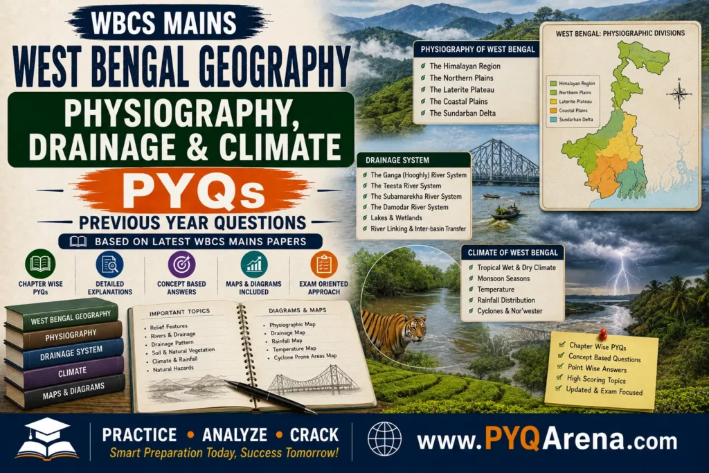 WBCS Mains West Bengal Geography Physiography, Drainage & Climate