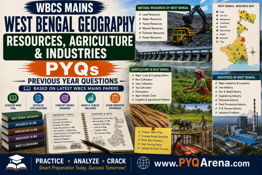 WBCS Mains West Bengal Geography Resources, Agriculture & Industries