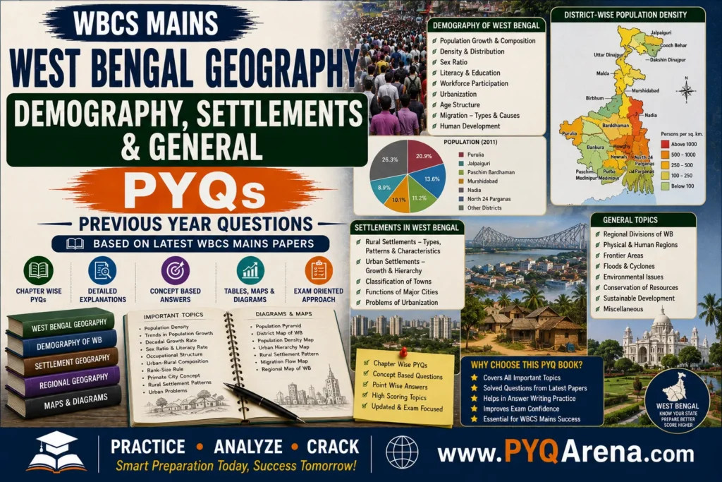 West Bengal Geography Demography, Settlements & General PYQs