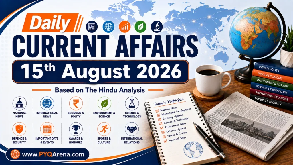 Daily Current Affairs from The Hindu for 15th August 2026