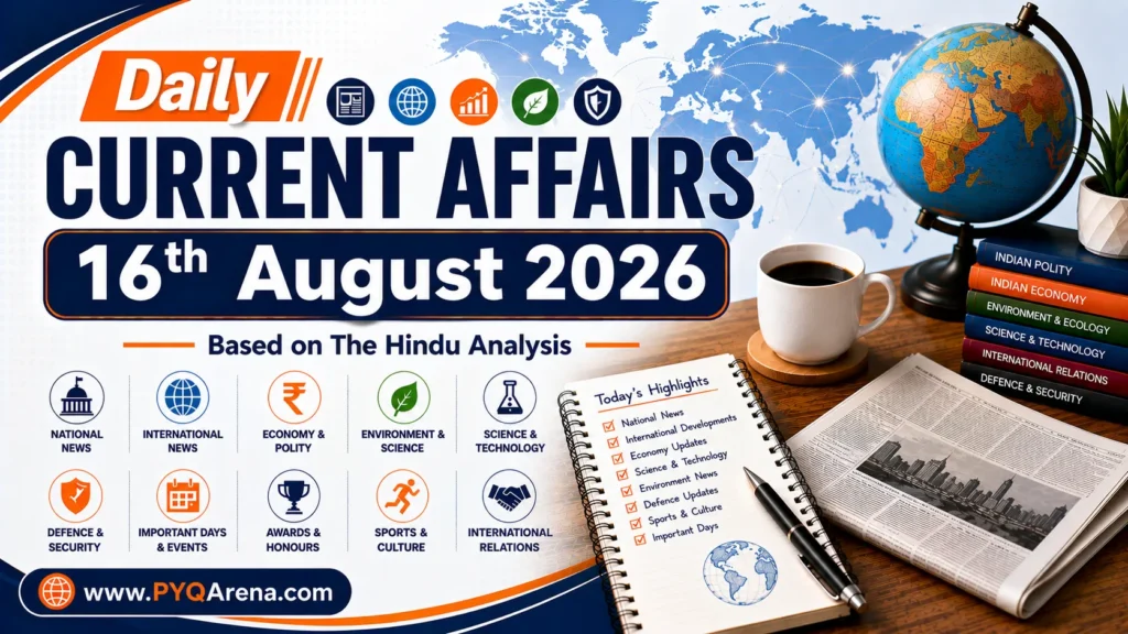Daily Current Affairs from The Hindu for 16th August 2026