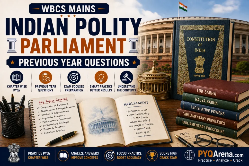 WBCS Mains Indian Polity Parliament PYQs
