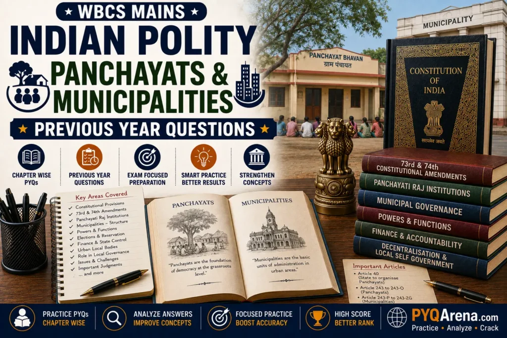 WBCS Mains Indian Polity Panchayats & Municipalities