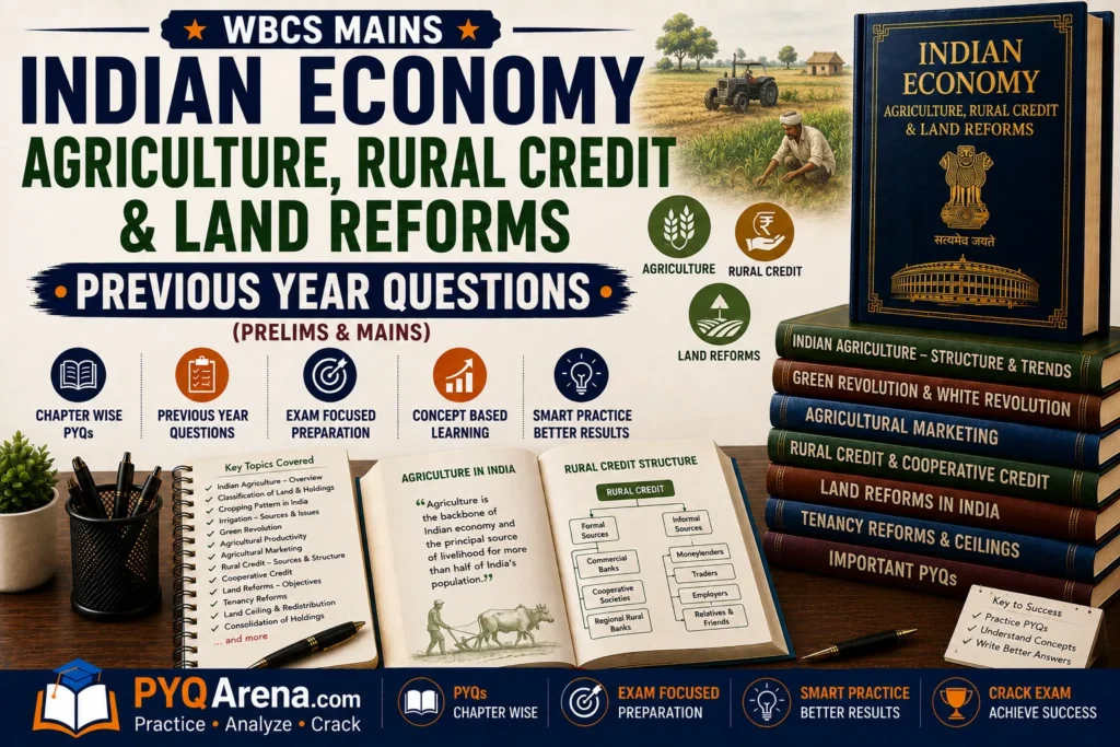 WBCS Mains Indian Economy Agriculture, Rural Credit