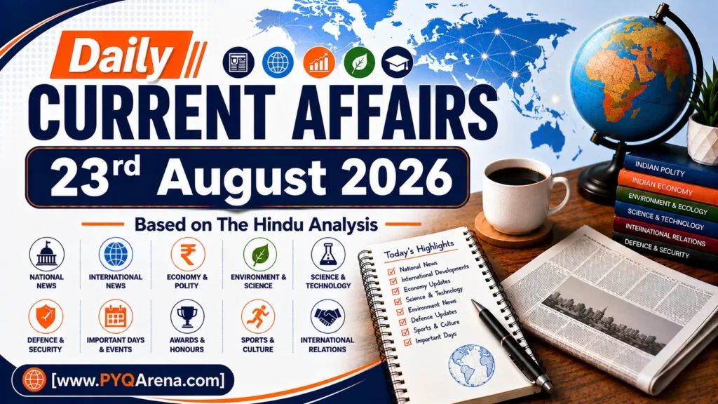 Daily Current Affairs from The Hindu for 23rd August 2026