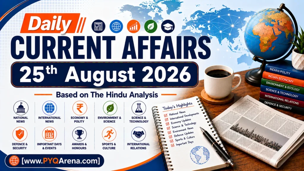 Daily Current Affairs from The Hindu for 25th August 2026