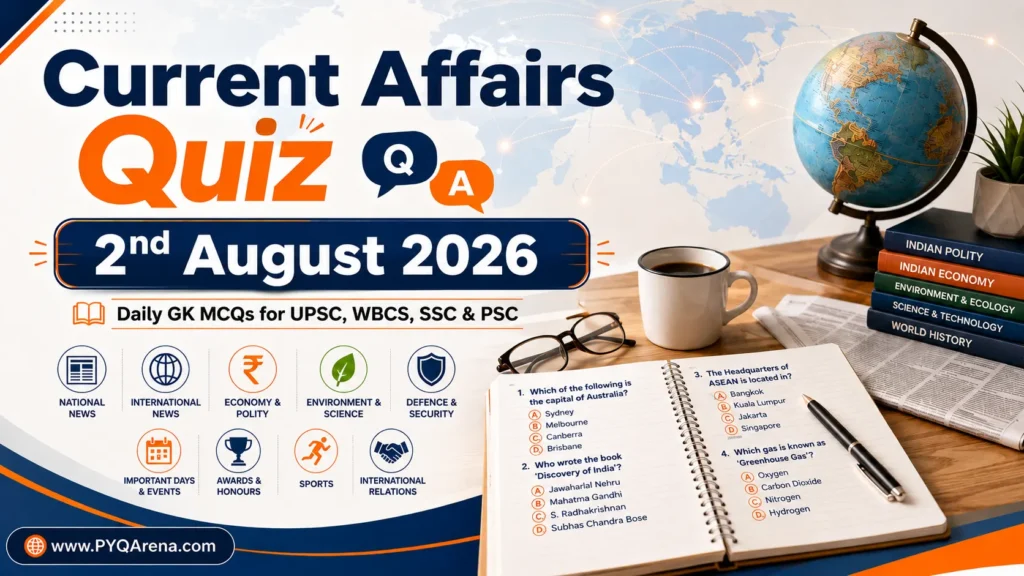 Current Affairs Quiz 2nd August 2026