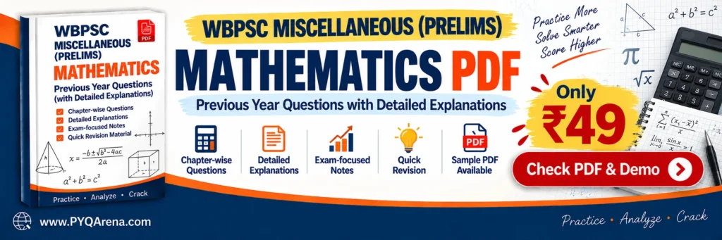 WBPSC Miscellaneous Prelims Mathematics Questions PDF