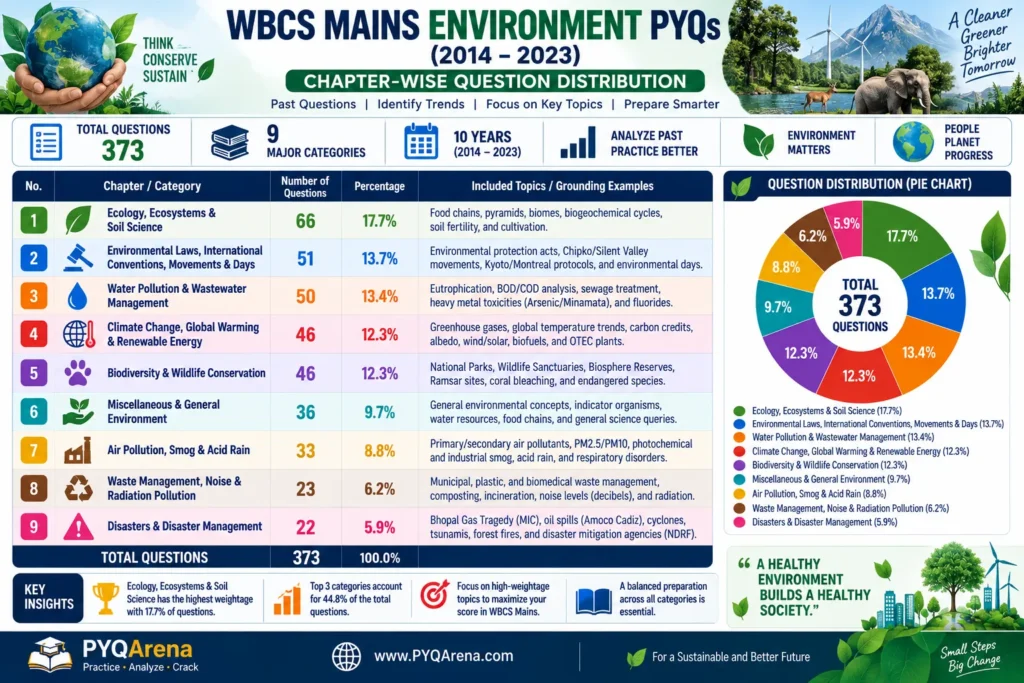 Category-wise WBCS Environment Question Distribution