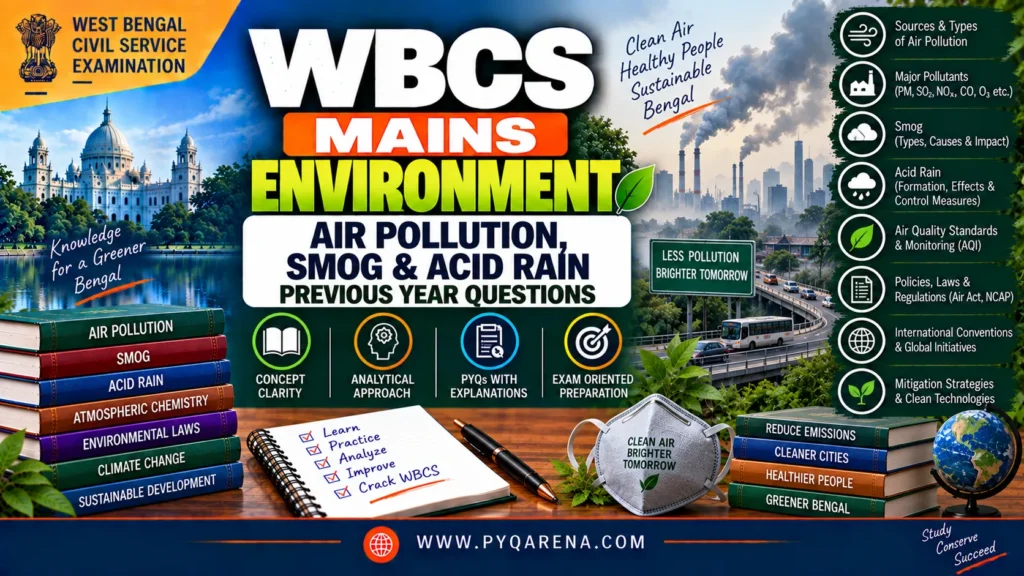 WBCS Mains Environment Air Pollution, Smog & Acid Rain PYQs